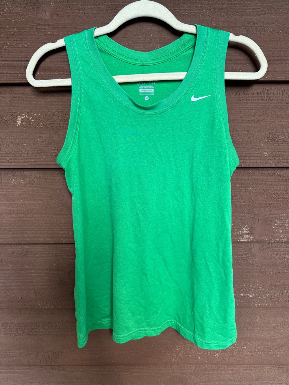 Nike Green Athletic Tank with White Swoosh size Medium